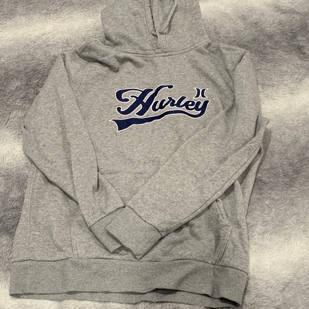 Hurley Heather Gray Hoodie with Navy Logo